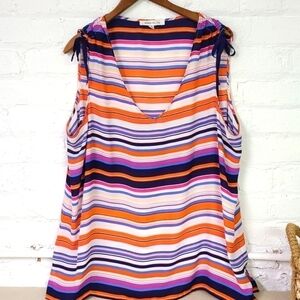 Rose and Olive Sleeveless Tunic Size 1X